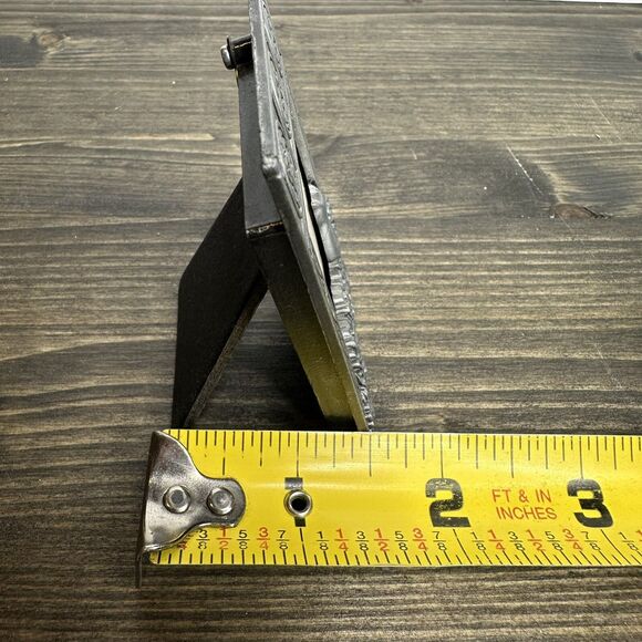 Vintage Miniature Pewter Picture Frame Cat Sitting in Window 3"x2.25" No Glass - Picture 9 of 9